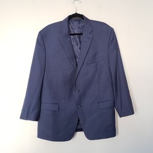 LRL Blazer Blue 44R Double Button Suit Jacket Wool